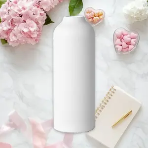 14.75"x5.75" Textured Ceramic Vase White - White Textured Ceramic Vase, 14.75"x5.75", for Home Decor, Threshold