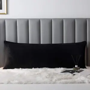 Pillow Cover/Case Pillowcase with Zipper, Soft and Cozy, Zippered Flannel  Pillow Case (20 x 48 Inch, Black, 1-)