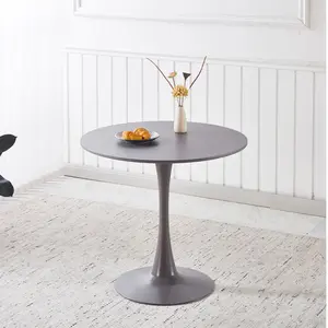 31.5" GREY COLOR TOP Tulip Table Mid-century Dining Table for 2-4 People with Round Mdf Table Top, Pedestal Dining Table, End Table Leisure Coffee Table