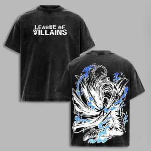 valentine shirts Hot Manga Dabi Cool Graphic T-shirt My Hero Academia Anime Washed Oversized T Shirt Men Women Washed Vintage Loose hot product