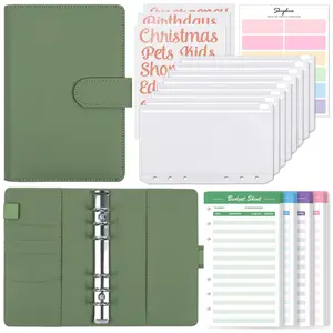 Dream - fund accumulator, SKYDUE Budget Binder with 8pcs Zipper Envelopes,Money Organizer for Cash with 12pcs Expense Budget Sheets & 24 Rose Gold Sticky Labels,Budget Organizer for Cash