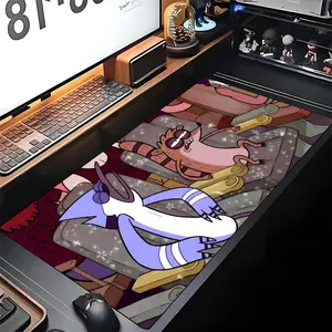 Regular Show Mouse Pad Gaming Locking Edge Big Computer Gamer Large Rubber Art Mousepad Laptop Desk Mat