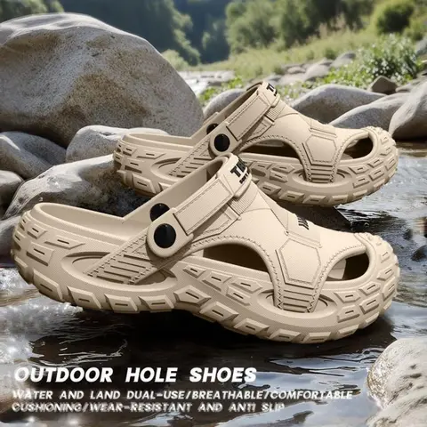 Unisex EVA Sport Clogs, Fashion Sport Style, Cloud-Soft Cushioned Sole, Simple Casual Design, Open Toed Slippers for Home and Travel, Lightweight Beach Slippers, Outdoor Summer Slippers