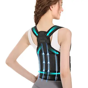 Cross-border pink hunchback correction belt adult breathable anti-hunchback sitting aligner invisible back open shoulder posture strap meniscus t ear Adjustable Back Straightener Adjustable Brace