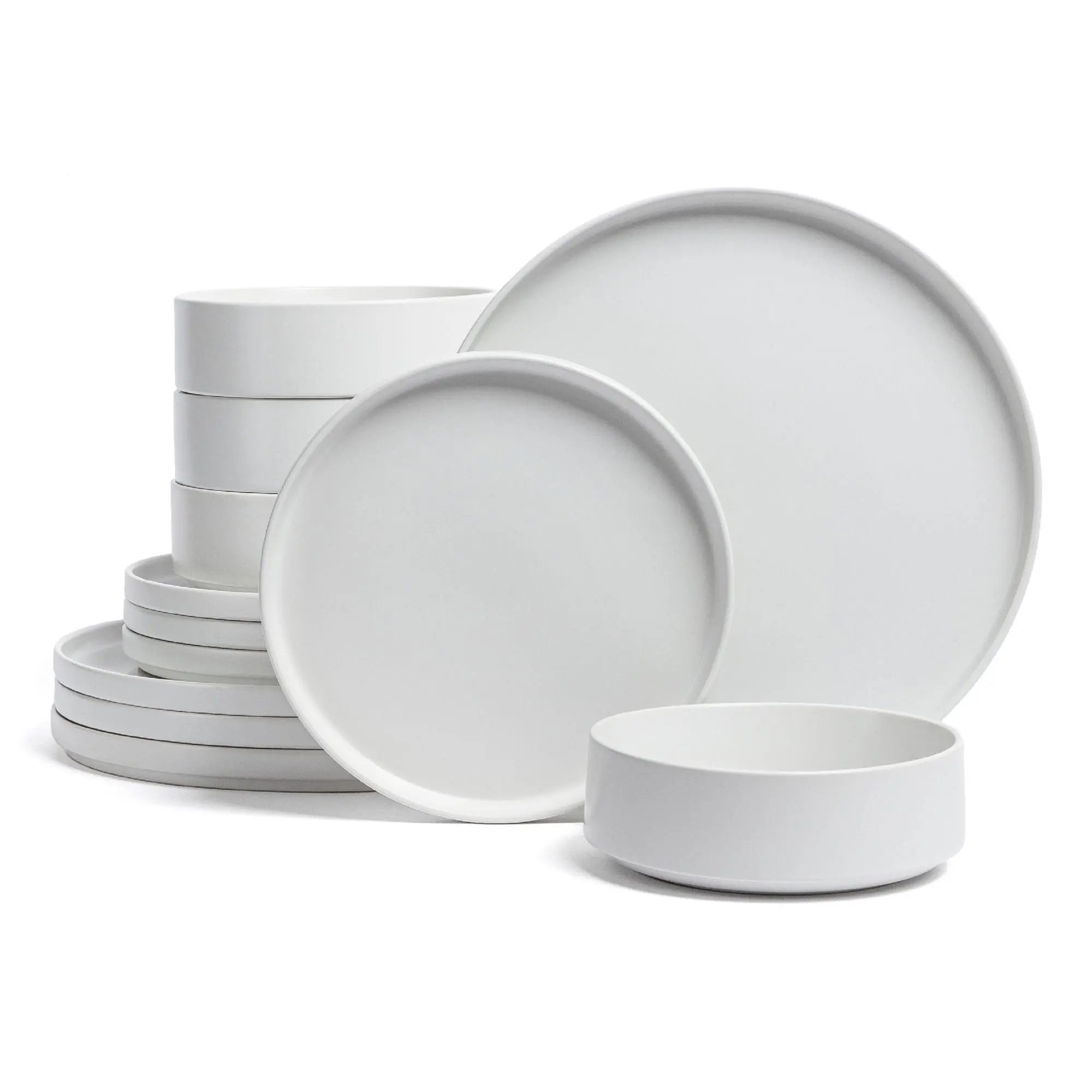 over&back Stackable 12-Piece Semi-Matte Stoneware Dinnerware over&back Stackable 12-Piece Semi-Matte Stoneware Dinnerware
