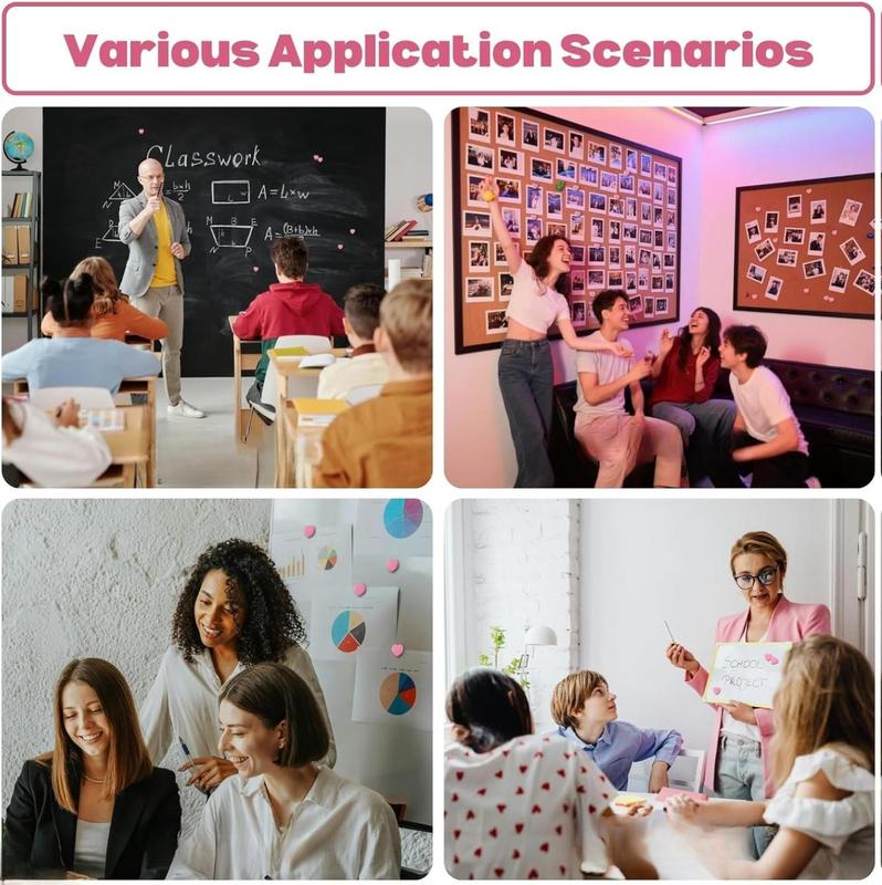 20PCS Strong Fridge Magnets - Heavy Duty Small Magnets for Whiteboard, Craft & Lockers | Cute Decorative Kitchen Office Classroom Magnet | Mini Heart Pink Refrigerator Magnets for Home School