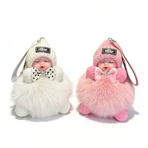 2 Pack Cute Handmade Soft Doll Keychain Plush Charms for Bag Phone Car Keys, Perfect Gift for Women & Girls