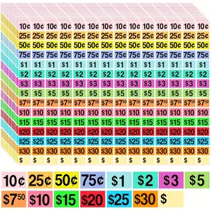 ONERIR 4200 Pcs Matte Self-Adhesive Price Tags with Polka Dot Design Disposable Pricing Stickers for Garage Sales Flea Markets Yard Sales