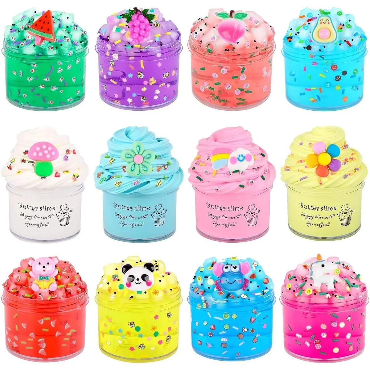 12 Pack Butter Clear Slime