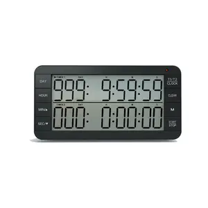 Digital Kitchen Timer with 5.5” Extra Large Display, Magnetic LCD Timer with 3 Volume Levels, Battery Powered Countdown Count Up Timer with Clock Display for Cooking, Classroom, Home Gym