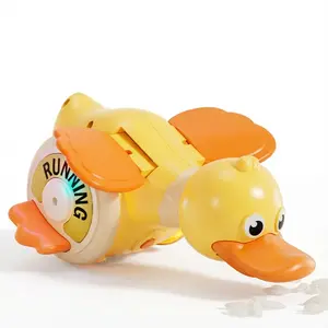 Dynamic Spinning Duck Toy with Musical & Lights for Kids Yellow Ducky Shape Crawling Fun Christmas Gift for Physical Development Educational Value Cute