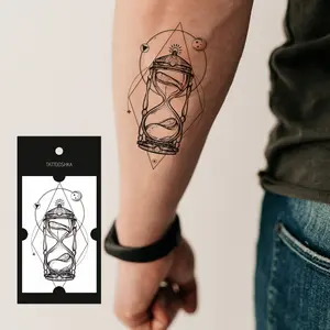 Sand timer (L-32). Temporary tattoos. Party tattoos. Kids tattoos. Custom design. Tattoo sets. Ukrainian. Realistic. Waterproof