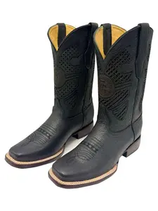 Men's 100% Leather Boots — Handmade, Black