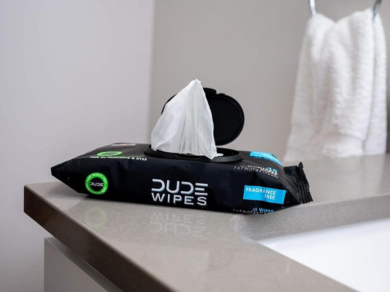 DUDE Wipes - Flushable Wipes - 6 Pack, 288 Wipes - Unscented - Vitamin-E & Aloe Vera for at-Home Use - Toilet Septic and Sewer Safe