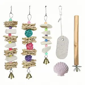 6Pcs Parrot Chewing Toys Natural Cuttlebone Bird Beak Trimmer Grinding Stone Lava Block Calcium Stone Bird Perch Cage Toys for Small and Medium Parakeets, Cockatiels, Conures, Budgies, Lovebirds - Home Improvement.