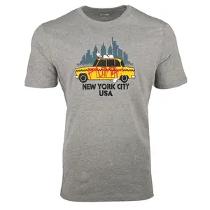 PUMA Mens Nyc Cartoon Cab Graphic Crew Neck Short Sleeve Casual Tops Casual - Grey