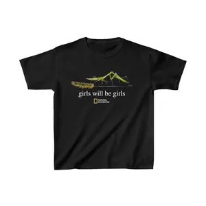 Girls Will Be Girls Praying Mantis Baby Tee, National Geographic Vintage Aesthetic Insect Baby Tee, Funny Nature Graphic Tee