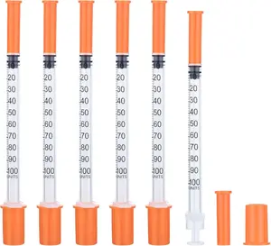 1ml/cc Syringe U-100 32G 5/16 Inch(8mm) Scientific Lab Syringe, Individually Wrapped Pack of 20