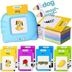 Kids Talking Flash Cards Toy, Toddler Educational Learning Machine, Screen-Free Interactive Flash Card Reader for Preschoolers