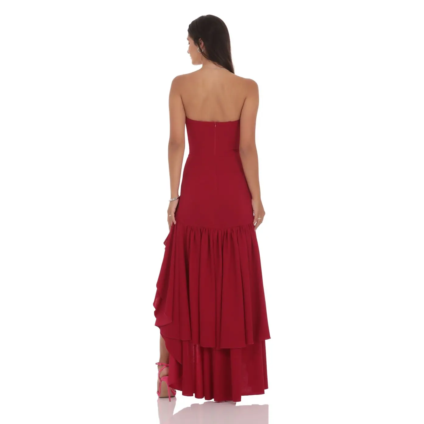 chinese dress ladies Lucy in the Sky Rose Strapless Maxi Dress in Red main image 1
