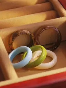 Boho Vintage Resin Ring Set, Women's Fashion Simple Dainty Stacking Rings, Perfect for Daily Wear, Parties, Beach Vacations, Graduation Gifts