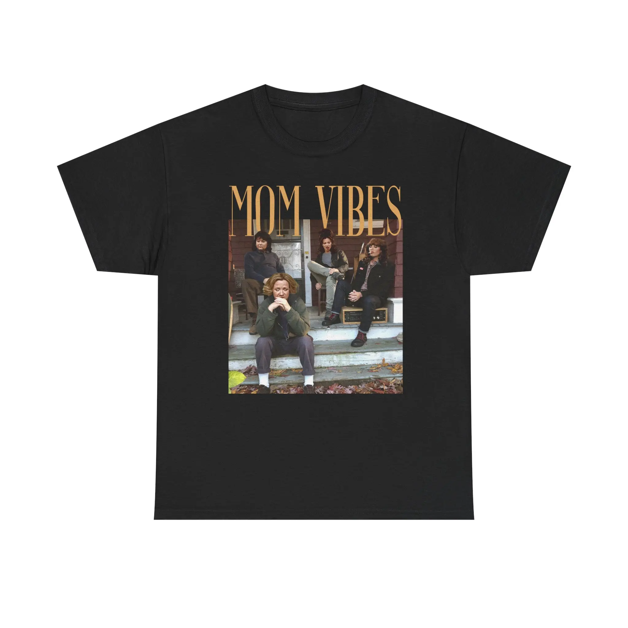 Funny 90's Mom Vibe Tee, Cool Mom Club T-Shirt, Comfort Women’s Mother’s Day Gift for Mom, Wife, Aunt, Grandmother, New Mom, or Even Friend | Vintage Photo, Retro Porch Design