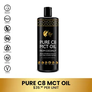 Coco March N.M.D Pure C8 MCT Oil from Coconut Oil - Pure Caprylic Acid - Dietary Supplement 32 fl oz, 63 Servings