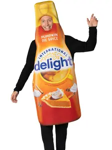 International Delight Pumpkin Spice Creamer Costume, Adult One Size Menswear Bottle Clothes Dress