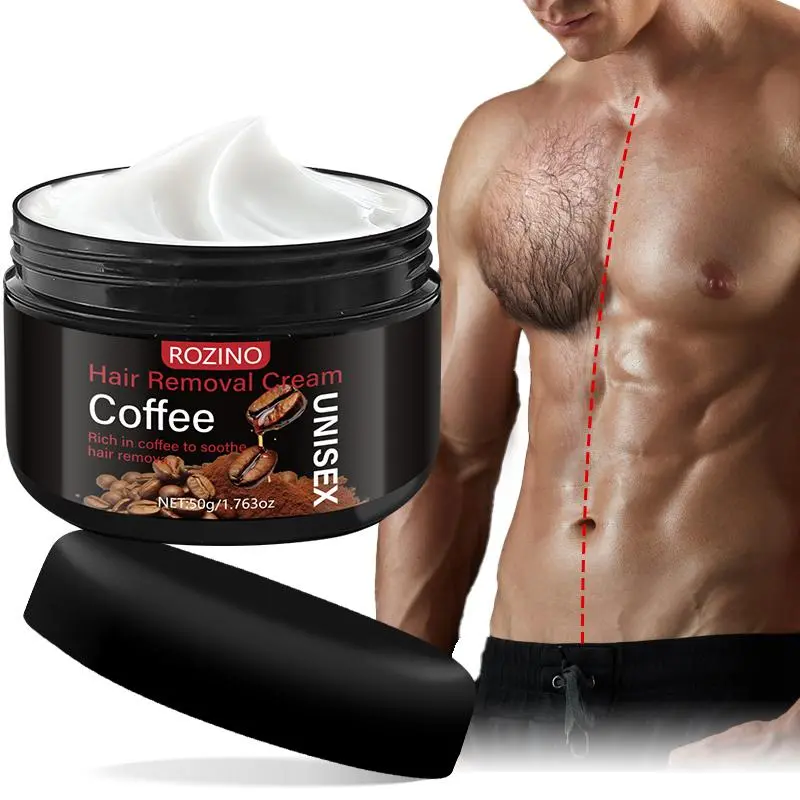 50g coffee hair removal cream! ROZINO unisex, coffee soothing, gentle hair removal, solves body hair problems, At Home Hair Removal, Bikini Hair Removal, Body Hair Remover, Depilatory Cream, Gentle Depilatory Solution