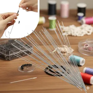 Heavy-Duty Anti-Rust Stainless Steel Big Eye Beading Needles, DiY Jewelry Making & Craft Sewing Tools, Large Hole for Thick or thin Threads, Durable Bead Stringing Supplies, Craft Beading Accessories.