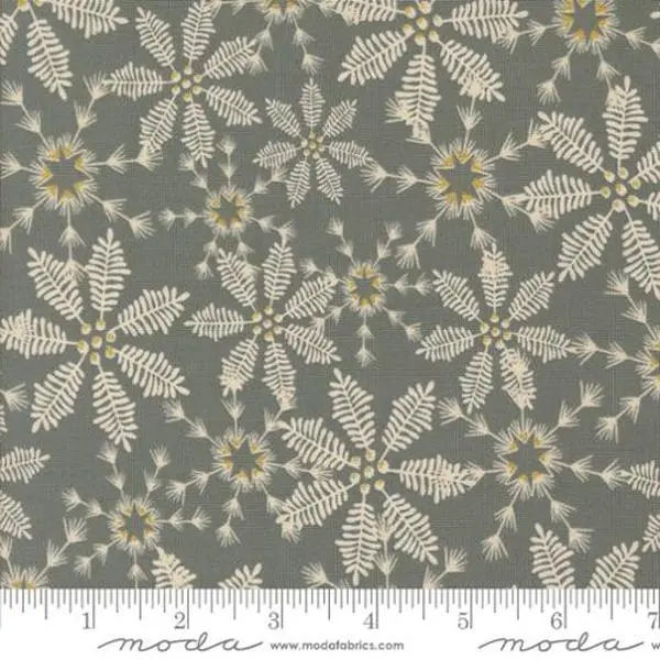 Fabric Moda Fog Lacy Snowflakes Old World Yuletide by the Quarter Yard 45624-24M