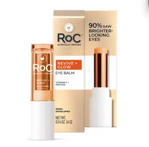 RoC Multi Correxion Revive + Glow Vitamin C Eye Balm,Touchless Stick Under-Eye Brightener for Dark Circles & Puffiness, Fragrance-Free, 0.14 oz