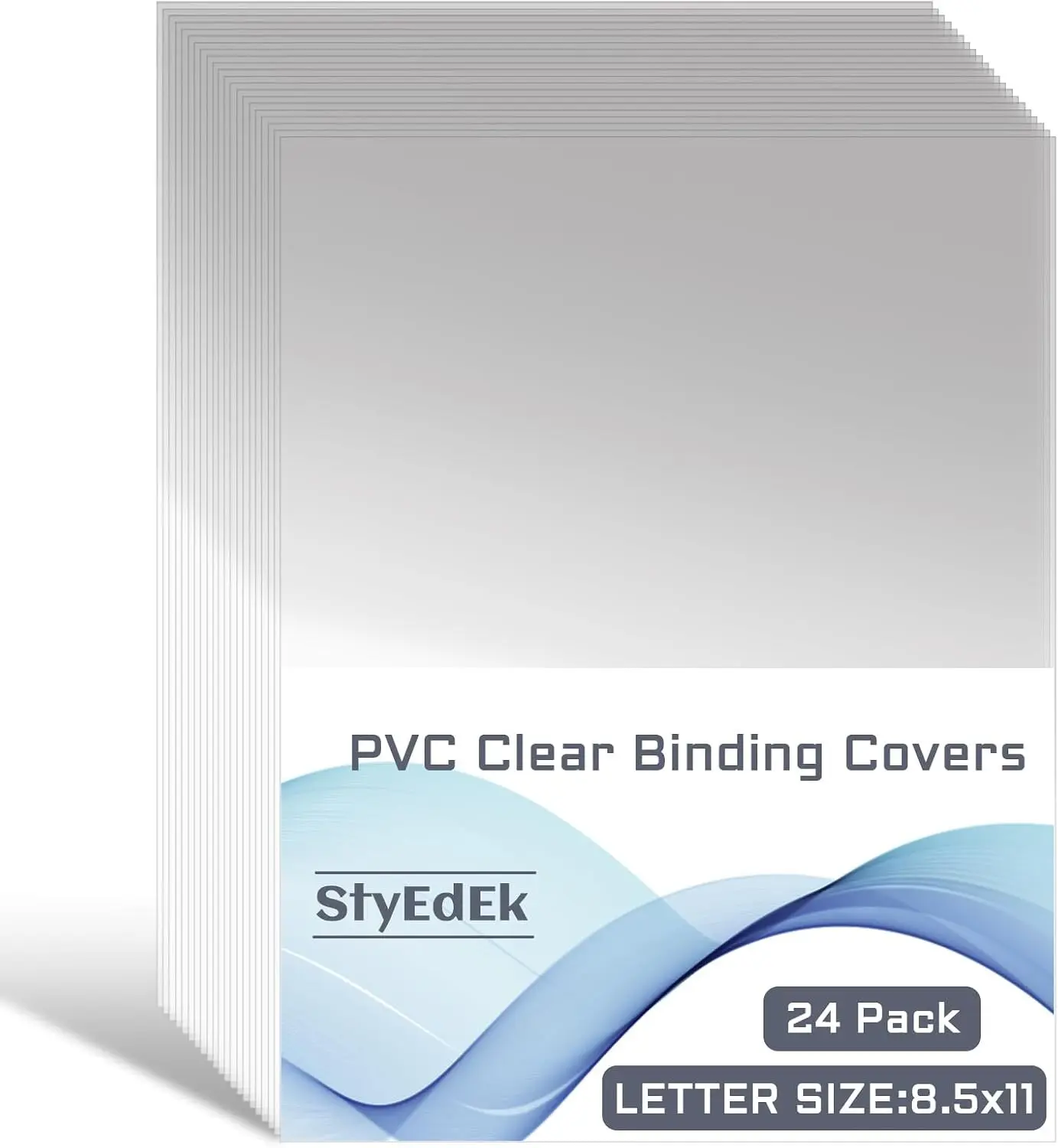 24 Pack 8.5 x 11 Inches PVC Clear Binding Covers, 8 Mil
