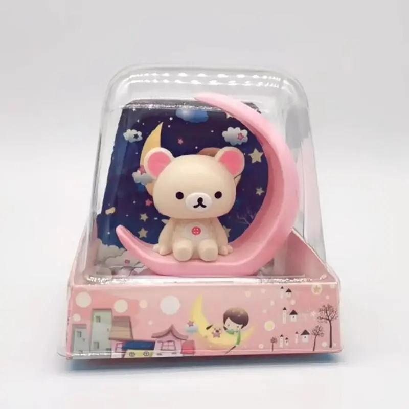 Rilakkuma Solar Action Figure - Cute Car Cartoon Desk Ornament, Solar-Powered Statue Decor for Home, Giftable Home Supplies Figurine, A, Desk Action Figure