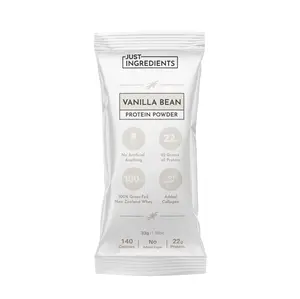 Just Ingredients Vanilla Bean Protein Powder - Individual Stick - With 100% Grass-Fed Whey & Organic Plant Proteins – Real Vanilla Bean & Cinnamon – Supports Muscle Recovery, Energy*