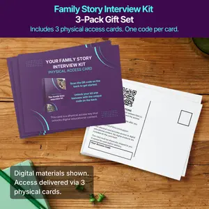 Family Story Interview Kit – 3-Pack Physical Access Cards