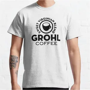 FRESH POTS! Dave Grohl Coffee Lover Tee & Hoodie: Virginia Drummer Music Fan Apparel - Cotton Blend T-Shirt