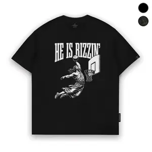 He Is Rizzin' Basketball tee, Jesus Meme T-Shirt, He Is Rizzin Easter, Jesus Shirt, Playing Basketball T-Shirt ,Humorous Easter