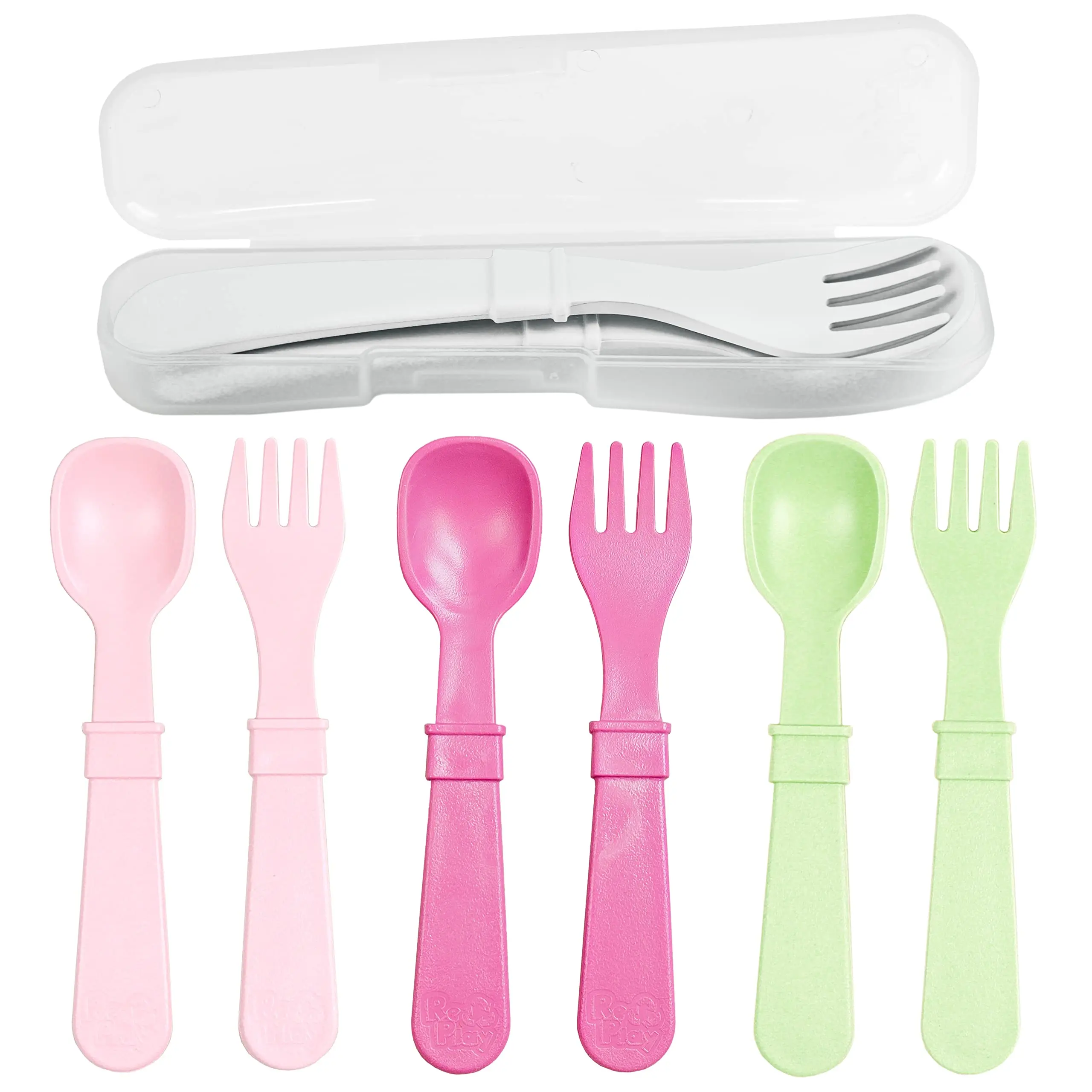 Forks And Spoons Set - 4x4 Utensils With Case Dishwasher Microwave Safe Made In Pack Of 8-5.8" X 1.2" 0.2" Blossom