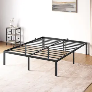 【Christmas Gift】Queen Bed Frame, 14-inch High Metal Platform Bed Frame, Queen Size Bed Frame with Metal Slat Support, Under Bed Storage, No Box Spring Needed, Noiseless Design