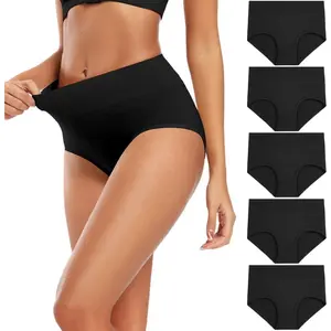 Women's Soft Breathable High-Waisted Full-Coverage Maternity Basic Cotton Blend Panty, Plain Underwear (Regular & Plus Sizes), Soft Breathable Underwear
