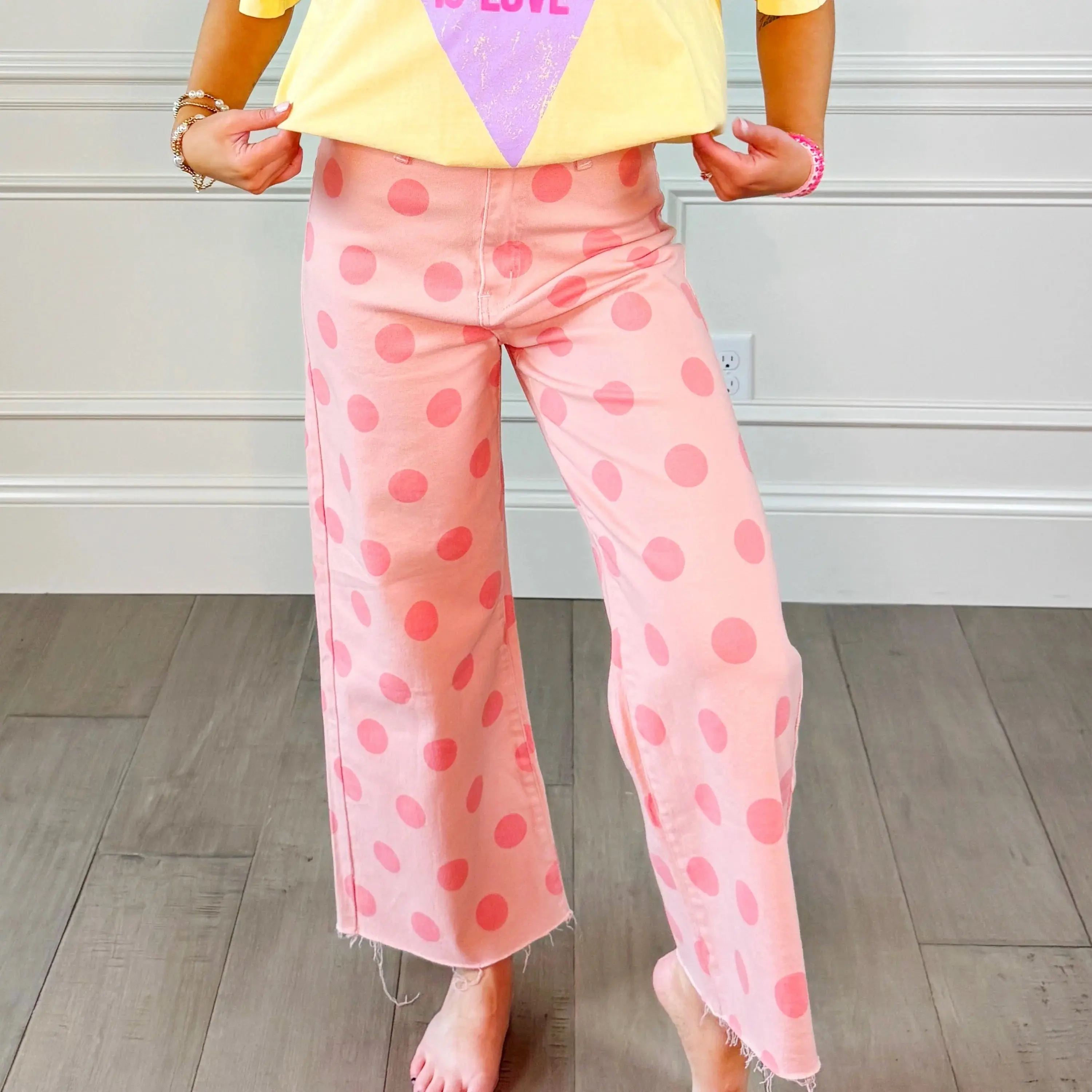 Poppy & Pine Pink Polka Dot Pants