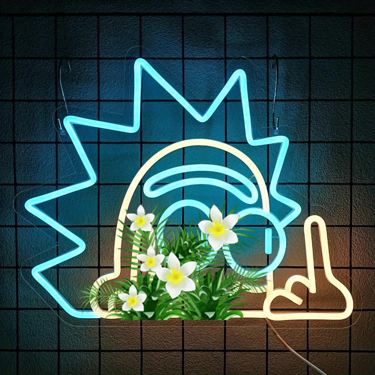 Anime Neon Sign Rick LED Neon Light for Wall Bedroom Game Room Man Cave Wall Decor Cartoon Party Light Up Sign Gift for Teens Anime Fans