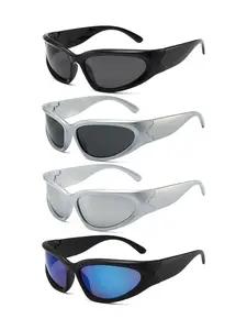 4 pcs of the latest unisex sports sunglasses, featuring Y2K retro style, available in multiple colors, suitable for various outdoor activities, high-end designer glasses, offering luxurious and comfortable wearing experience, Sporty sunglasses