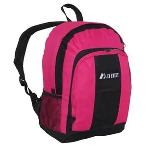 Everest BP2072-HPK-BK Backpack with Front & Side Pockets - Hot Pink-Black