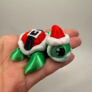 3D Printed Mr. and Mrs. Claus Turtles – Holiday Turtle Duo