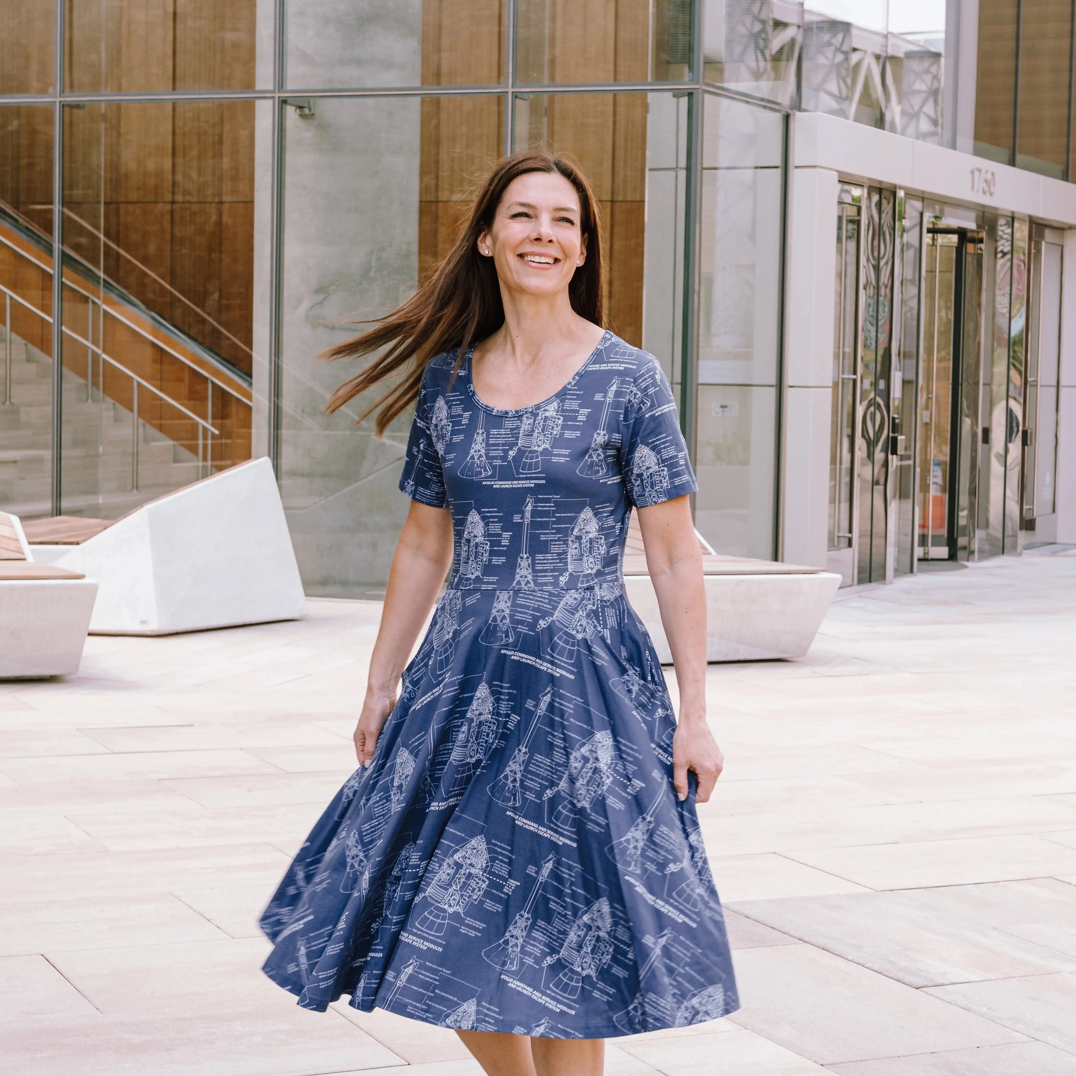 Apollo Blueprint Twirl Dress with Pockets