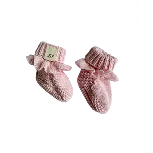 Classic Ruffle Booties - Powder Pink