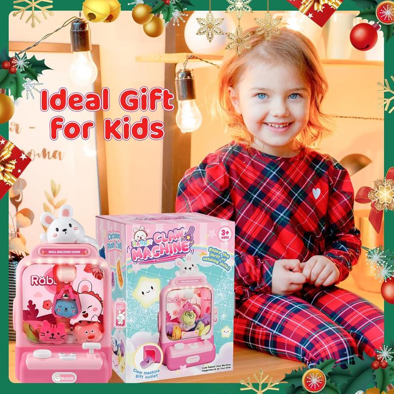 Claw Machine for Kids Mini Vending Machine Candy Grabber Prize Dispenser Toys for Girls Electronic Arcade Claw Game Machine with Lights Sound Rabbit Claw Ideal for Parties Birthdays