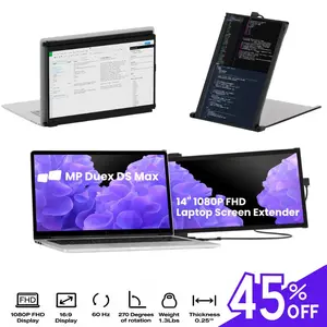 Mobile Pixels Duex Max DS 14.1'' FHD 1080p Laptop Screen Extender, 1.8lbs Ultra-Slim Portable Monitor for 14"-17.3" Laptop, Plug & Play Travel Dual Screen Compatible with mac/Windows/Apple/Android/Switch